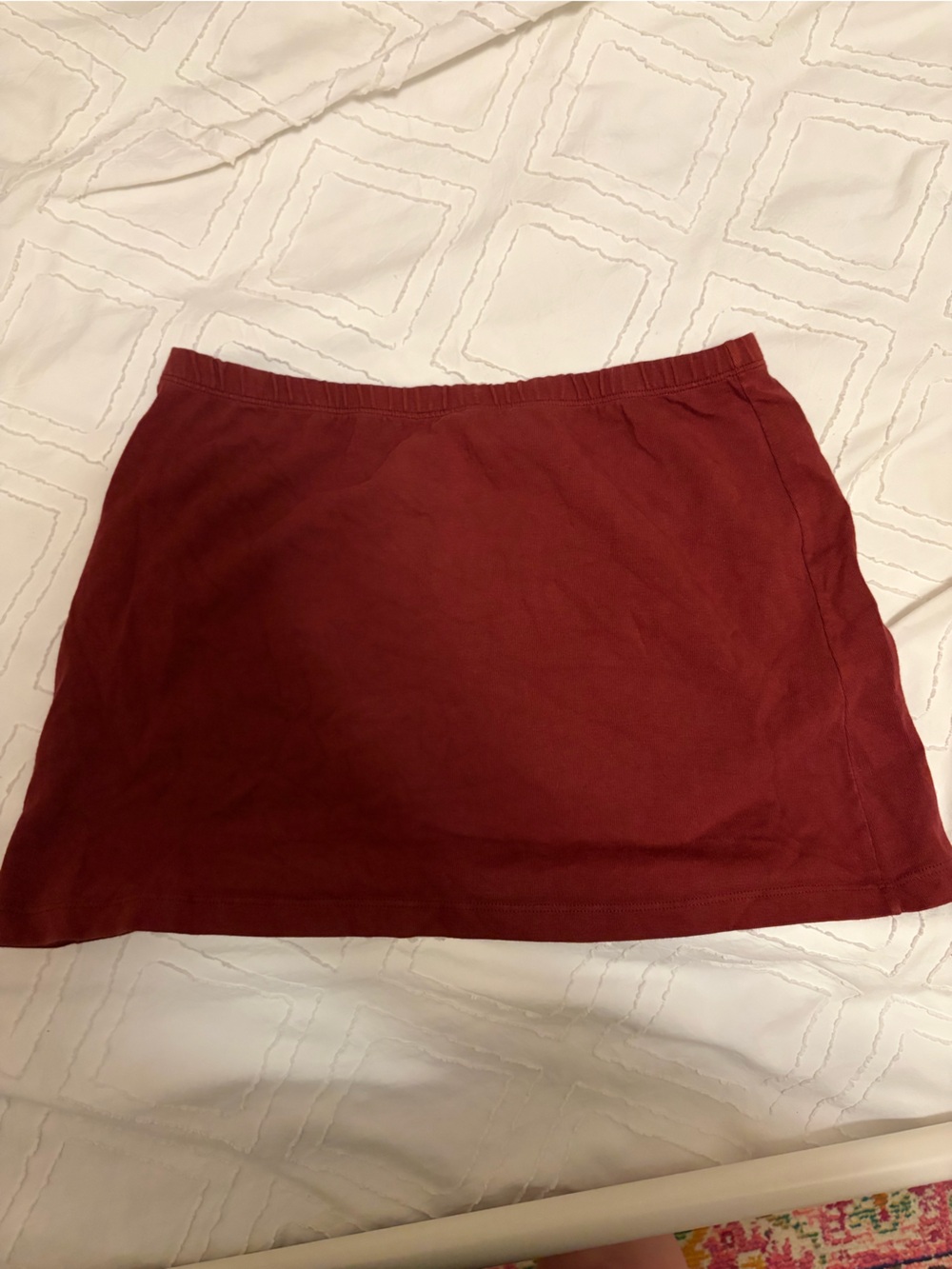 Brandy Melville Red Cotton Mini Skirt